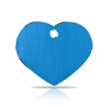 grote blauwe dierenpenning hart graveren personaliseren
