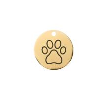 Gouden Dierenpenning Klein met Paw Print